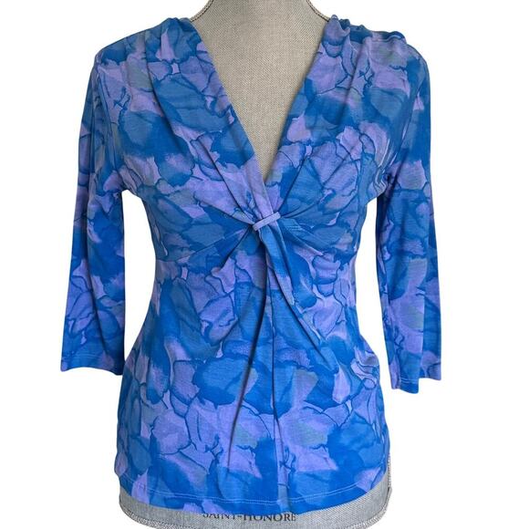 NWOT Fresh Produce Twist Front Top Floral 3/4 Sleeve Women's Size XS - Picture 1 of 9